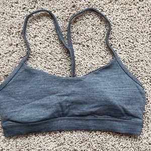 Lululemon Flow Y Nulu Bra Mini Heather Herringbone Heathered Black Size 8